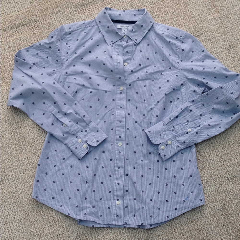 Nautica long sleeve button down shirt nautical M